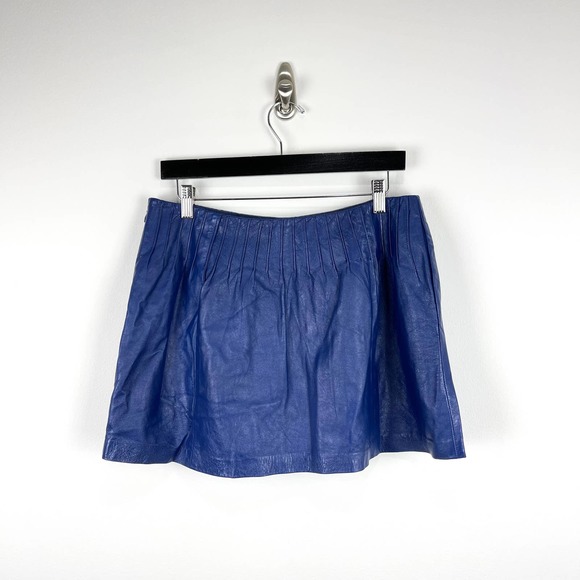 SACHIN + BABI Esmeralda Leather Mini Skirt Blue 6 - Picture 2 of 7